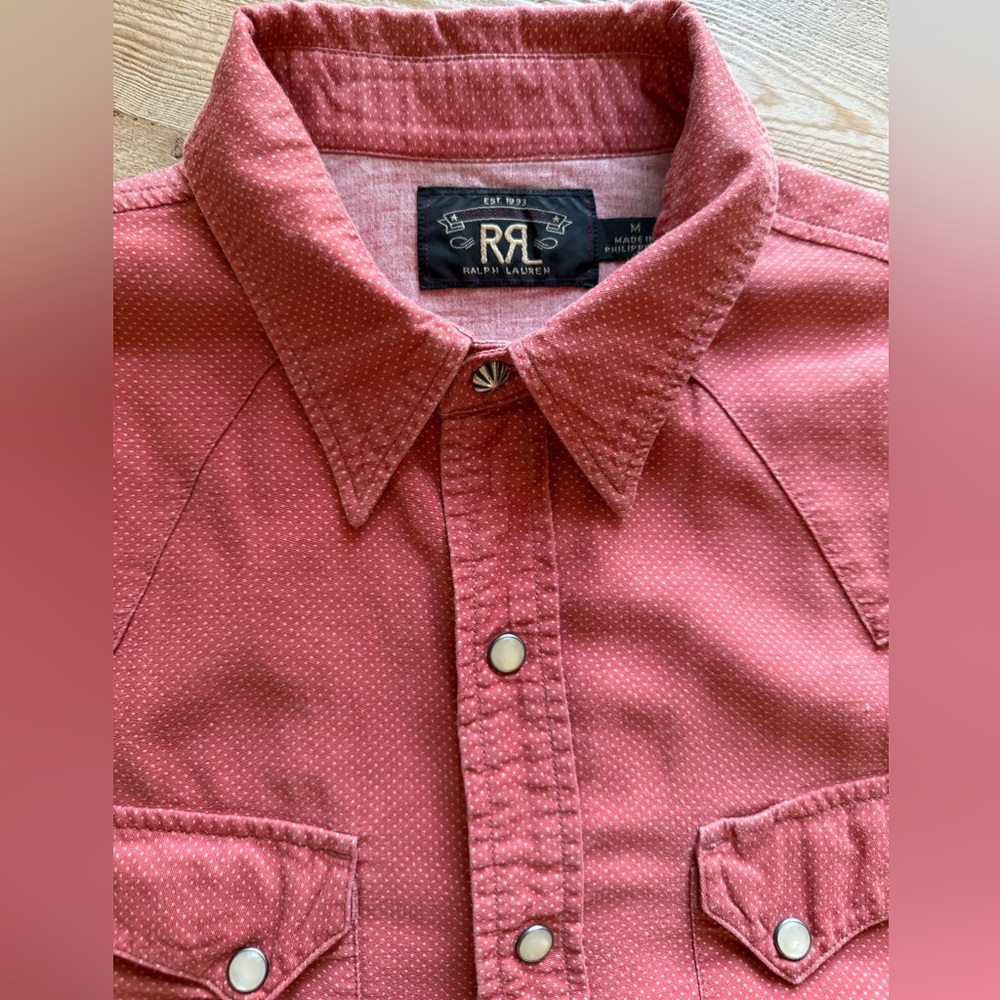 Ralph Lauren Double RL Pink Dot Western Shirt - Picture 8 of 11